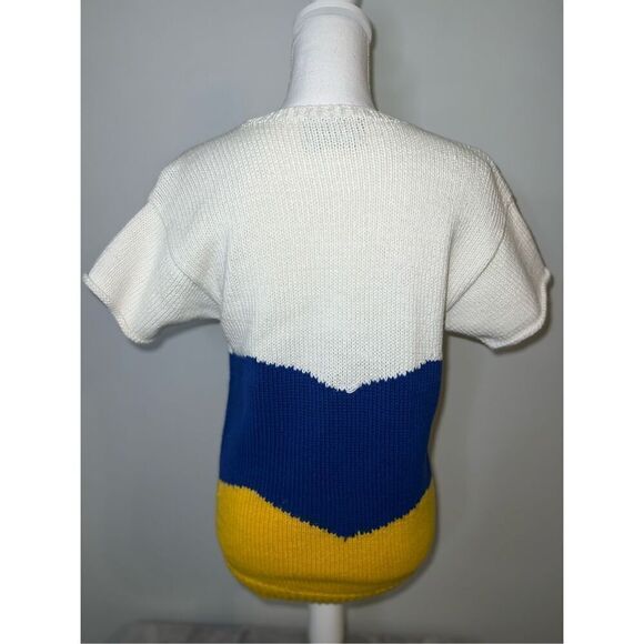 VINTAGE Crochet Short Sleeve Knit 3D Sweater - Picture 9 of 10